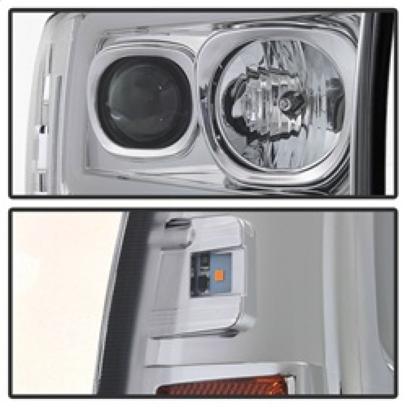 Spyder 99-04 Ford F-250 Super Duty Light Bar Projector Headlights - Chrome (PRO-YD-FF25099V2-LB-C) - eliteracefab.com