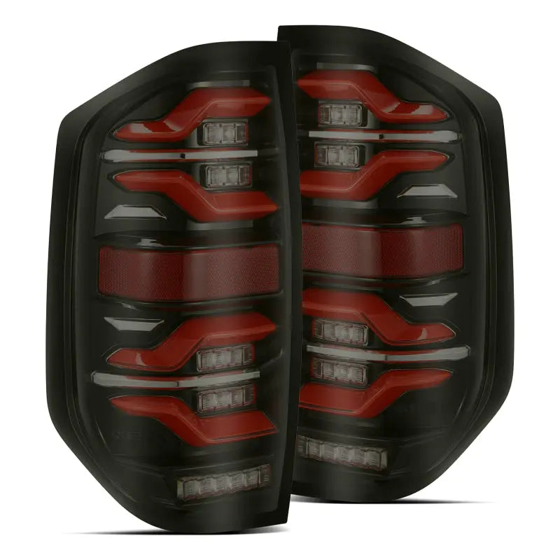 AlphaRex 14-21 Toyota Tundra LUXX LED Taillights Black/Red w/Activ Light/Seq Signal - eliteracefab.com