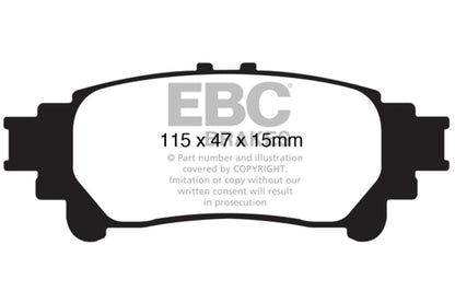 EBC 13+ Lexus GS350 3.5 RWD Redstuff Rear Brake Pads - eliteracefab.com