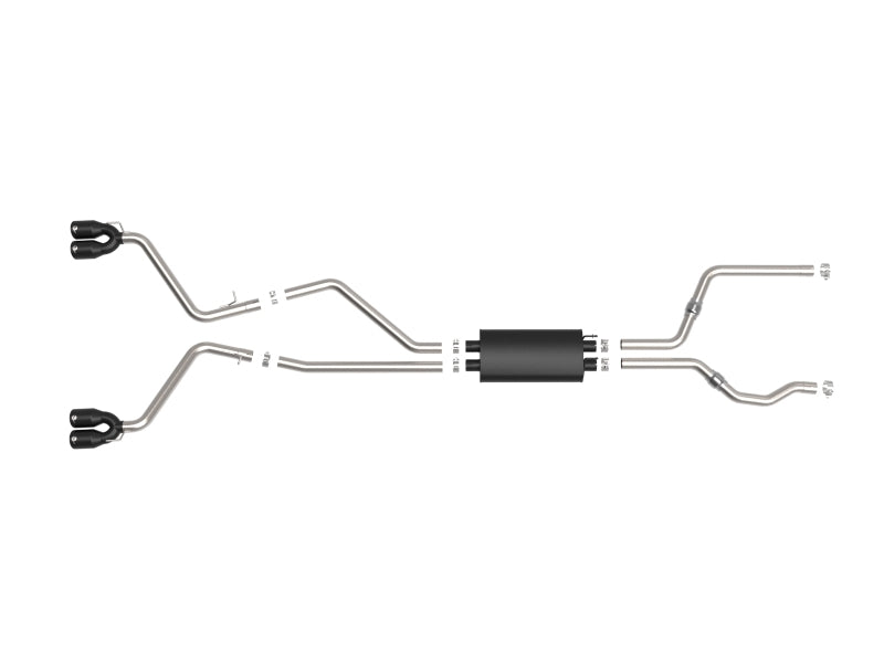 aFe MACH Force-Xp 2.5in. 304 SS C/B Exhaust 20-21 Ford Explorer V6-3.0L - Black Tip - eliteracefab.com