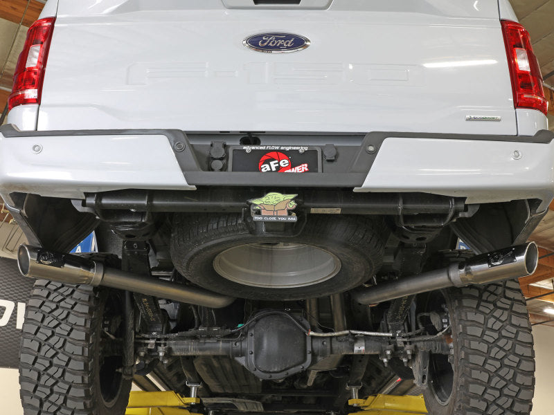 aFe Vulcan 3in 304 SS Cat-Back Exhaust 2021 Ford F-150 V6 2.7L/3.5L (tt)/V8 5.0L w/ Black Tips aFe
