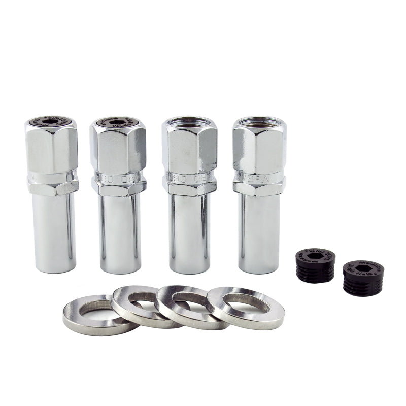 McGard Hex Lug Nut (Drag Racing X-Long Shank) 1/2-20 / 13/16 Hex / 2.475in. Length (4-Pack) - Chrome - eliteracefab.com