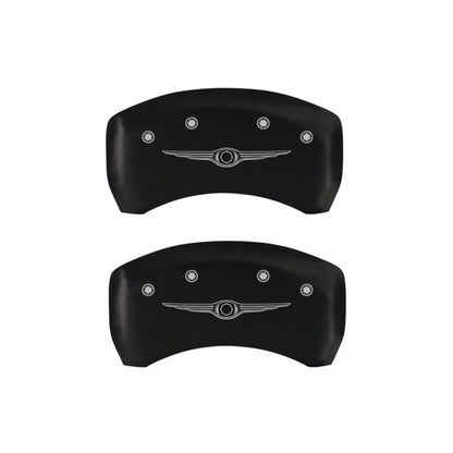 MGP 4 Caliper Covers Engraved Front & Rear Style 1/Chrysler Wing Red finish silver ch MGP