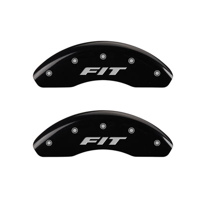 MGP 4 Caliper Covers Engraved Front & Rear i-Vtec Black finish silver ch MGP