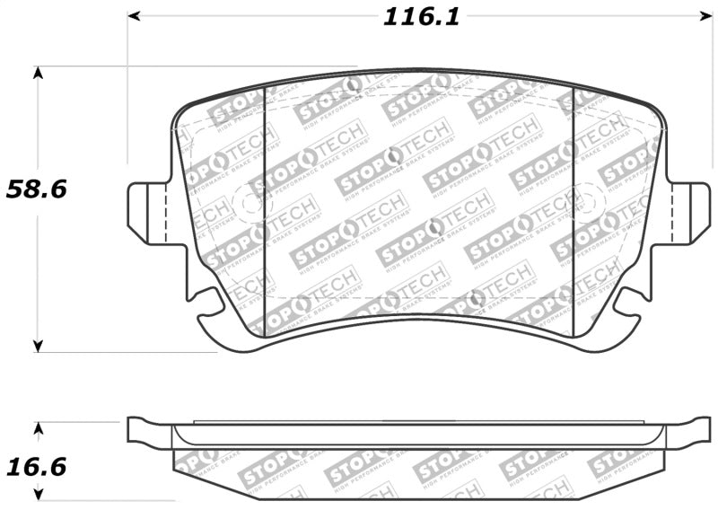 STOPTECH PERFORMANCE 07-09 AUDI RS4 REAR PADS, 309.10180 - eliteracefab.com