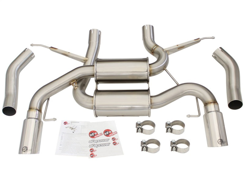 aFe MACHForce XP 2.5in Axle Back Stainless Exhaust w/ Polished Tips 07-13 BMW 335i 3.0L L6 (E90/92) - eliteracefab.com