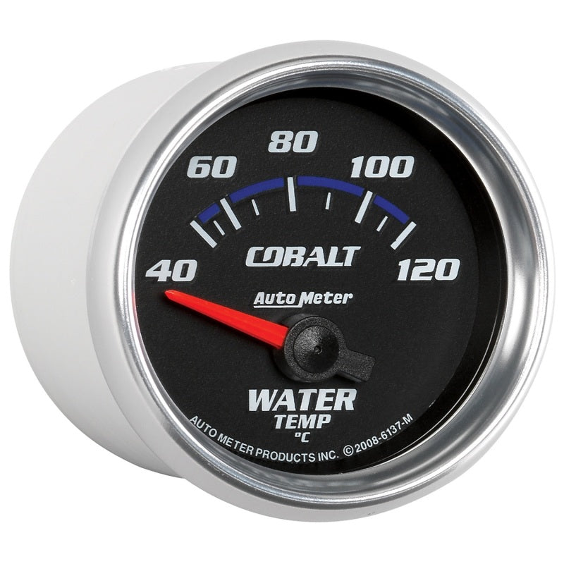 AutoMeter GAUGE; WATER TEMP; 2 1/16in.; 40-120deg.C; ELECTRIC; COBALT - eliteracefab.com