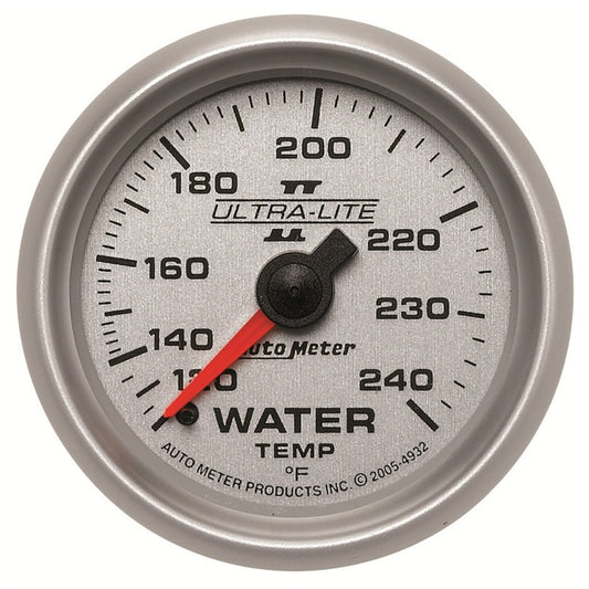 Autometer Ultra-Lite II 52mm 120-240 Deg F Mechanical Water Temp Gauge 4932