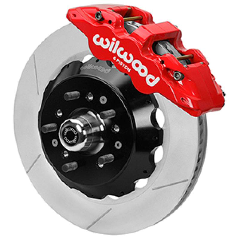 Wilwood Forged 6 Piston Red Superlite Caliper, GT 72 Vane Vented Spec37 Slotted Rotor - 14.00x1.25 Wilwood