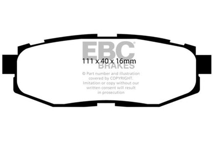 EBC 12+ Scion FR-S 2 Redstuff Rear Brake Pads - eliteracefab.com