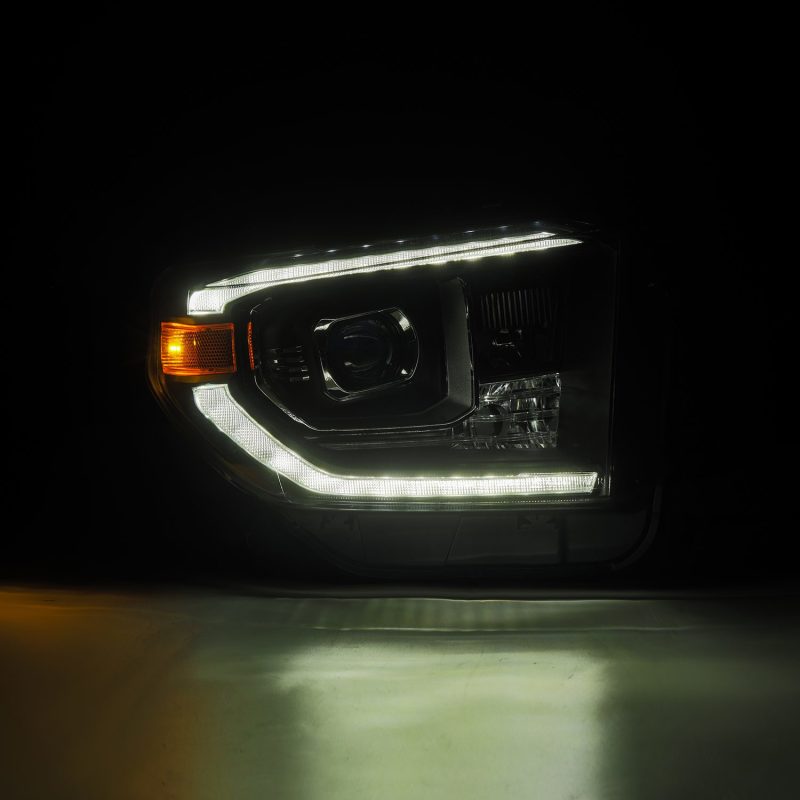 AlphaRex 880835 14-21 Toyota Tundra LUXX-Series LED Proj Headlights Blk w/Actv Light & Seq. Sig + DRL