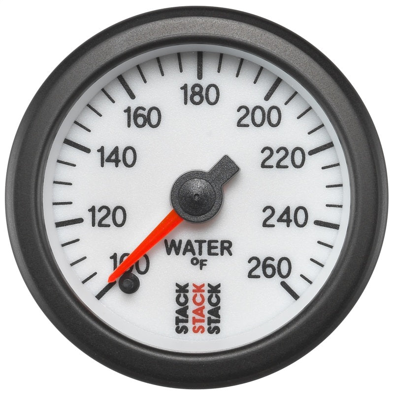 Autometer Stack 52mm 100-260 Deg F 1/8in NPTF Male Pro Stepper Motor Water Temp Gauge - White ST3358