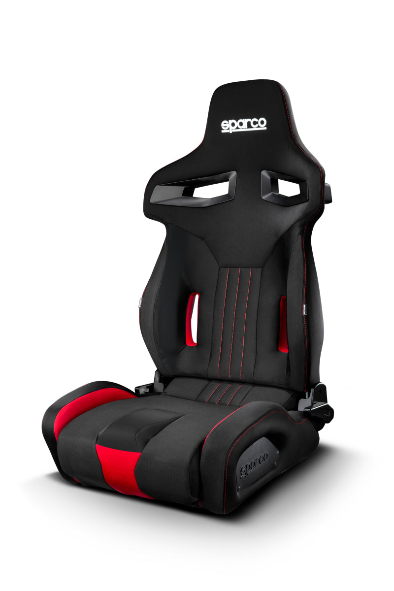 Sparco R333 Black & Red Racing Seat, Modern Reclinable w/ Side Bolsters - eliteracefab.com