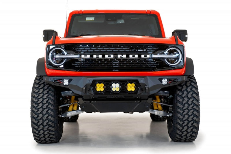 Addictive Desert Designs 21-22 Ford Bronco Bomber Front Bumper (w/ 3 Baja Designs LP4 Mounts) - eliteracefab.com