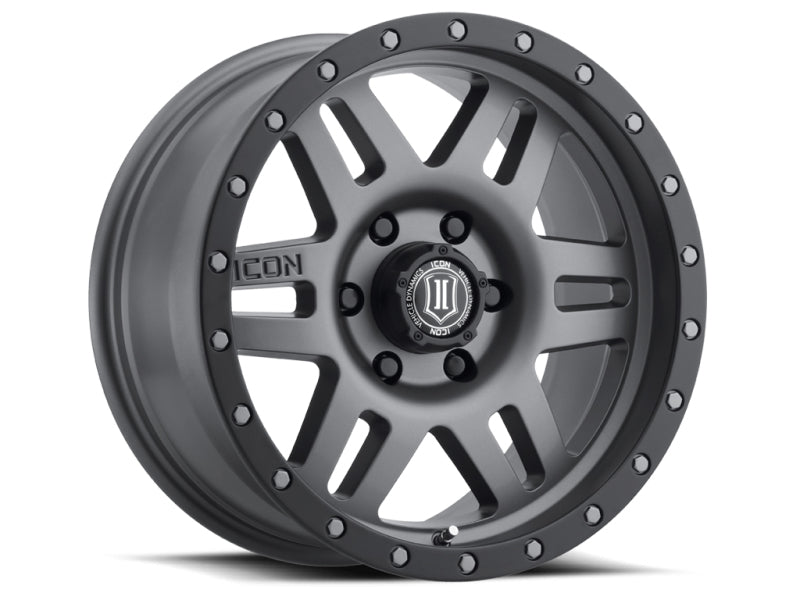 ICON Six Speed 17x8.5 6x5.5 0mm Offset 4.75in BS 108mm Bore Titanium Wheel - eliteracefab.com