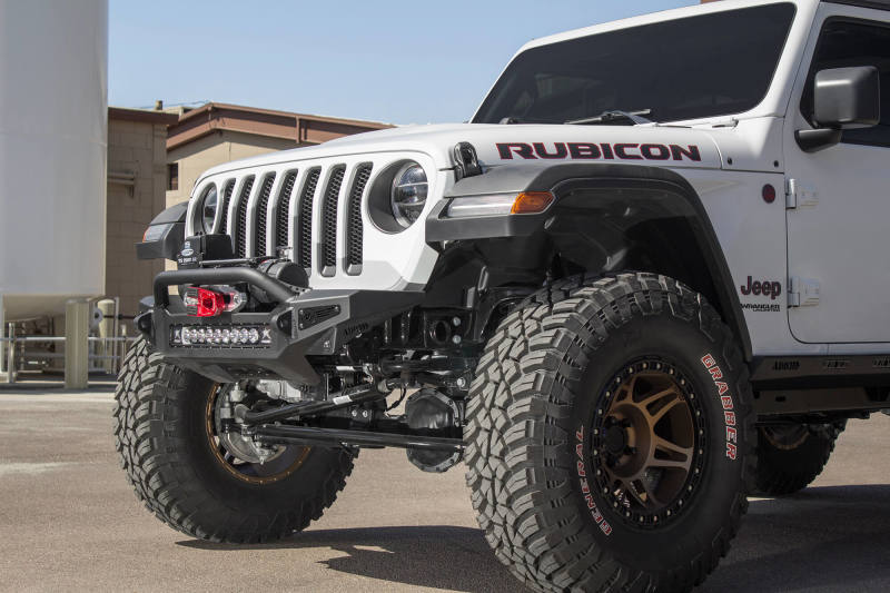 Addictive Desert Designs 2018 Jeep Wrangler JL Rock Fighter Front Bumper w/ Low Profile Top Hoop - eliteracefab.com