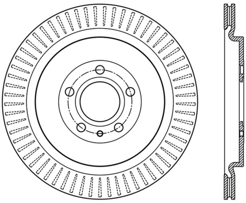 StopTech Premium High Carbon 13-14 Ford Mustang/Shelby GT500 Left Rear Disc Slotted Brake Rotor - eliteracefab.com