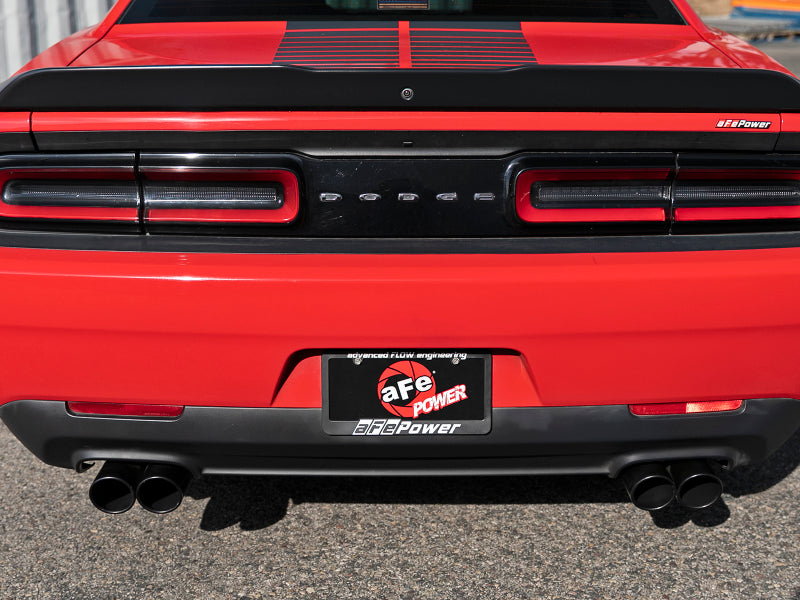aFe MACH Force-Xp 2-1/2in 304 SS Cat-Back Exhaust 15-21 Dodge Challenger V6-3.6L - Quad Black Tip aFe