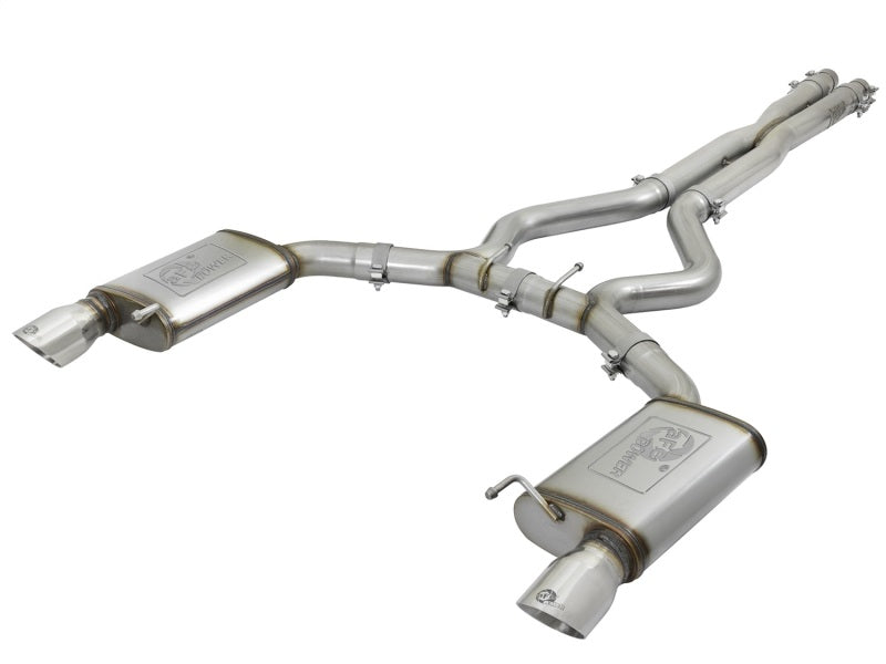 aFe MACHForce XP 3in 304 SS Cat-Back Exhausts w/ Polished Tips 15-17 Ford Mustang GT V8-5.0L/V6-3.7L aFe