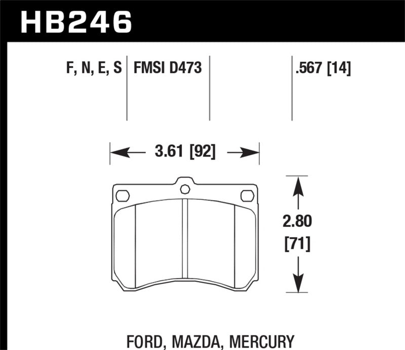 Hawk Performance HPS Front Brake Pads - HB246F.567