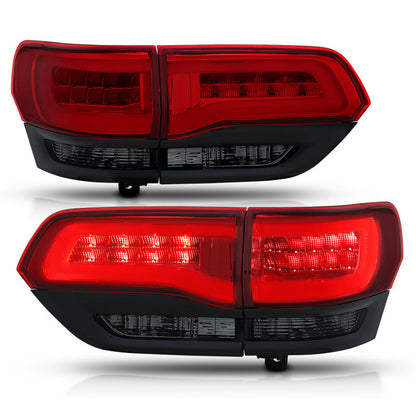 ANZO USA Jeep Grand Cherokee Led Taillights Red/Smoke; 2014-2017 - eliteracefab.com