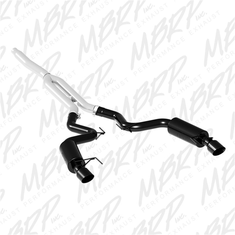 MBRP 15-18 Ford Mustang EcoBoost 2.3L Black 3in Cat Back Dual Split Rear Exit (Street Version) - eliteracefab.com