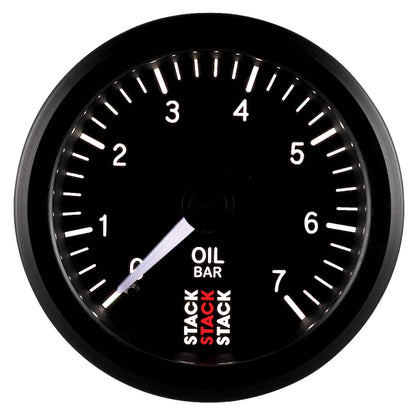 Autometer Stack Instruments 52mm 0-7 BAR M10 (M) Mechanical Oil Pressure Gauge - Black ST3101