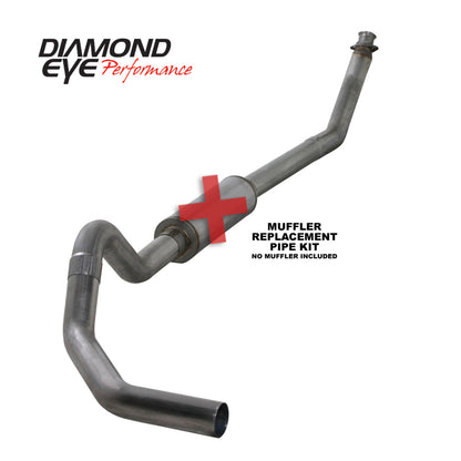 Diamond Eye KIT 4in TB MFLR RPLCMENT PIPE SGL SS: 98.5-02 DODGE CUMMINS 5.9L Diamond Eye Performance