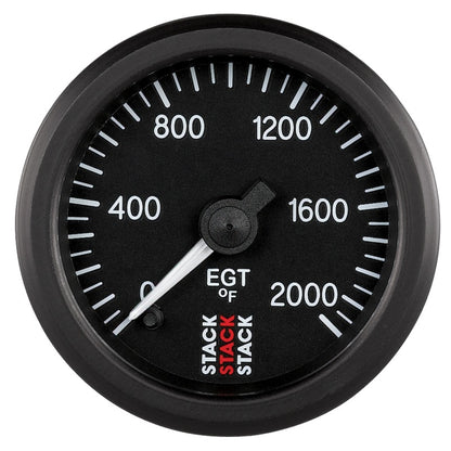 Autometer Stack 52mm 0-2000 Deg F Pro Stepper Motor Exhaust Gas Temp Gauge - Black ST3314