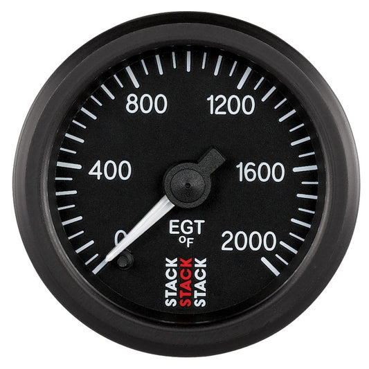 Autometer Stack 52mm 0-2000 Deg F Pro Stepper Motor Exhaust Gas Temp Gauge - Black ST3314