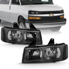 Load image into Gallery viewer, ANZO 2003-2017 Chevy Express Crystal Headlight Black - eliteracefab.com