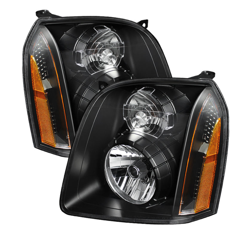 Xtune GMC Yukon Denali 07-14 Crystal Headlights Black HD-JH-GYD07-AM-BK - eliteracefab.com