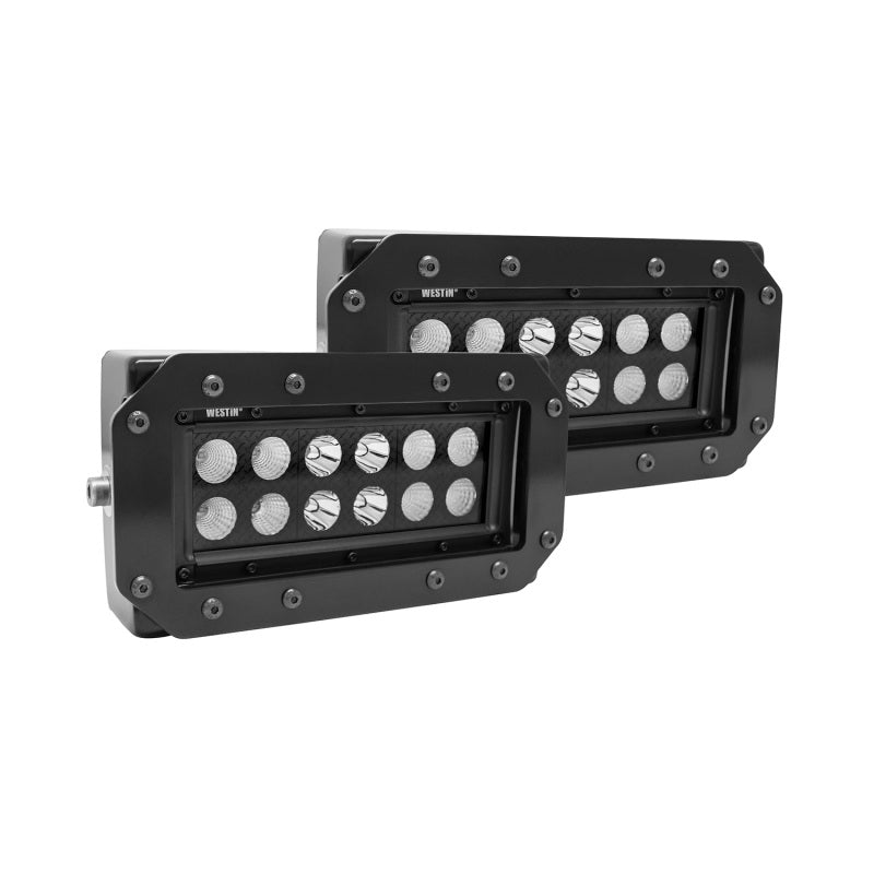 Westin HDX Flush Mount B-FORCE LED Light Kit (Set of 2) w/wiring harness - Black - eliteracefab.com