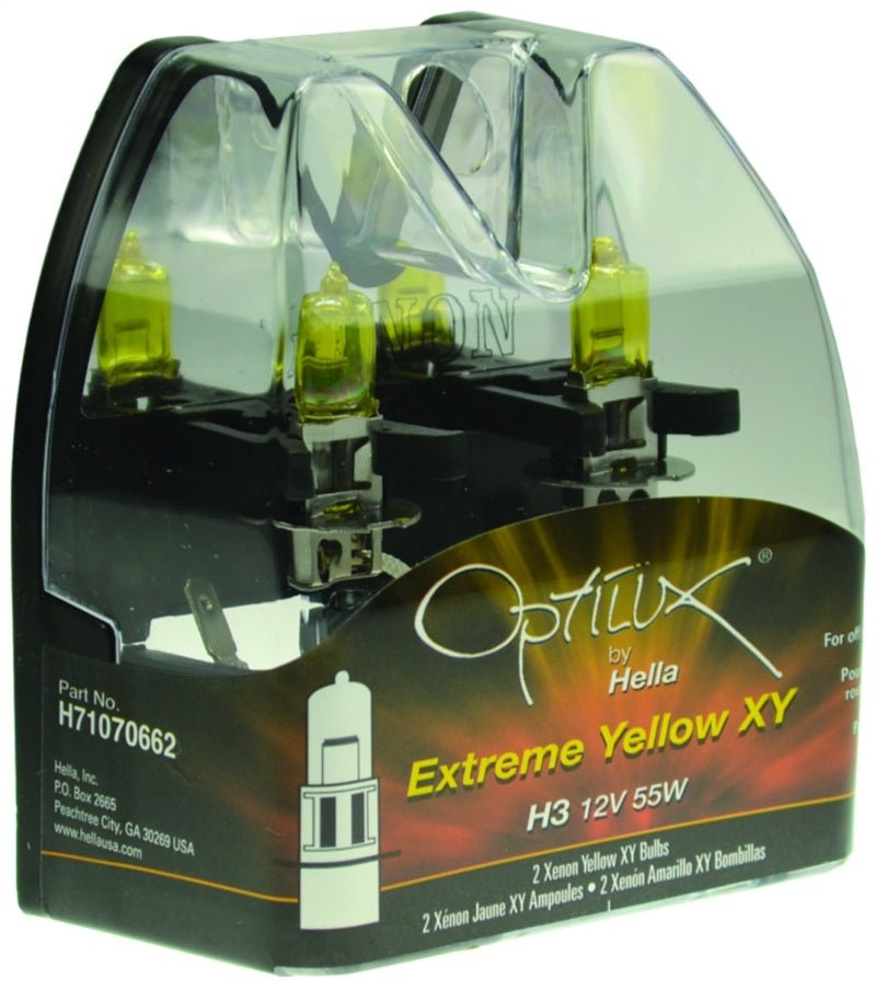 Hella Optilux H3 12V/55W XY Extreme Yellow Bulb - eliteracefab.com