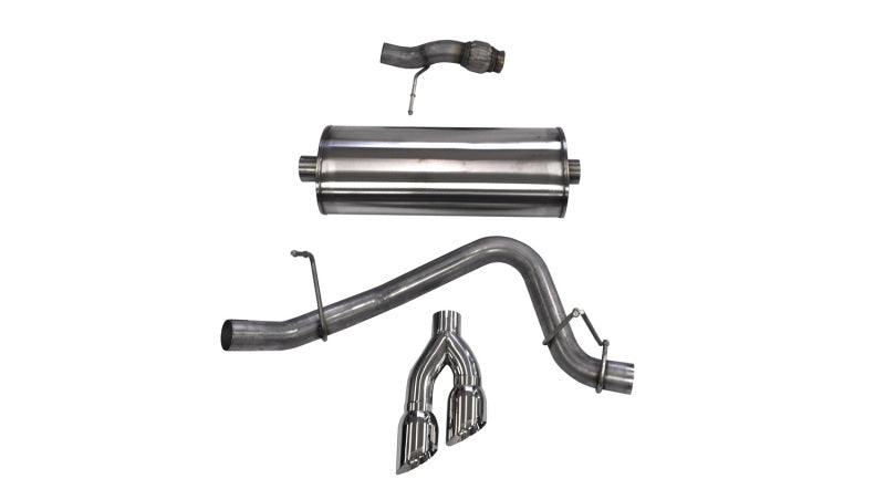 Corsa Cat Back Exhaust, Sport, 3in, Single Side Twin Polished 4in Tips, 2015 Chevy Tahoe/GMC Yukon - eliteracefab.com