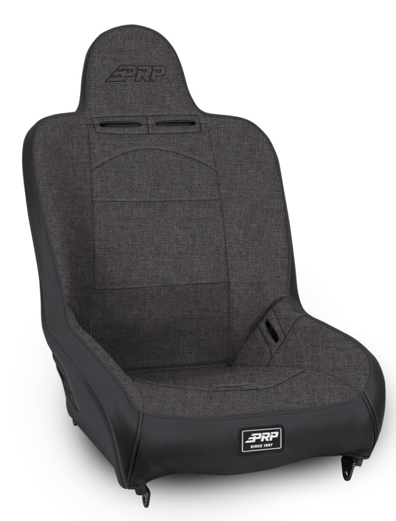 PRP Premier High Back Suspension Seat (Two Neck Slots) - All Grey - eliteracefab.com