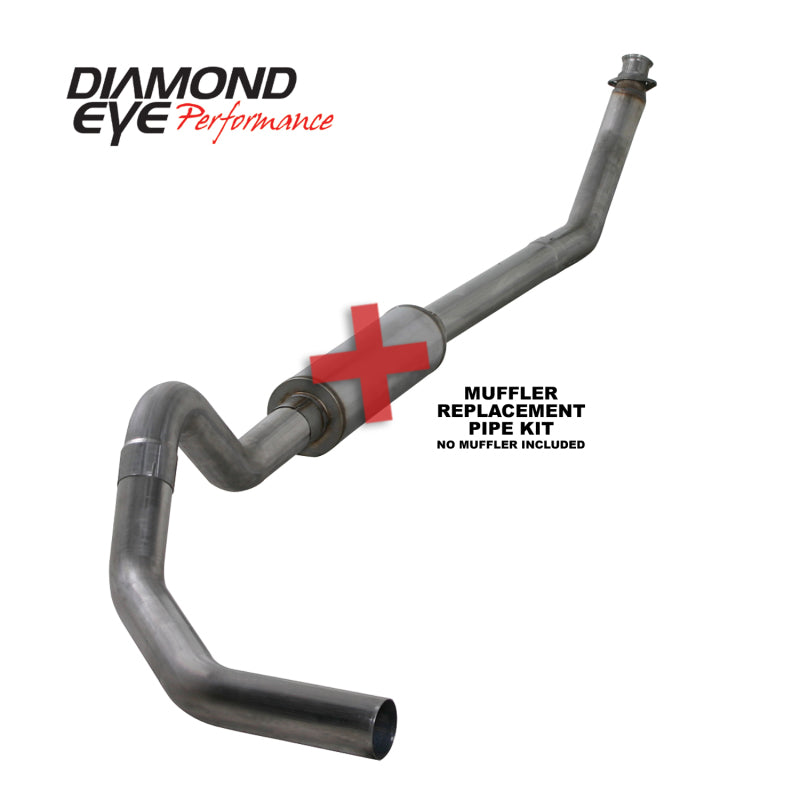 Diamond Eye KIT 4in TB MFLR RPLCMENT PIPE SGL SS: 98.5-02 DODGE CUMMINS 5.9L Diamond Eye Performance