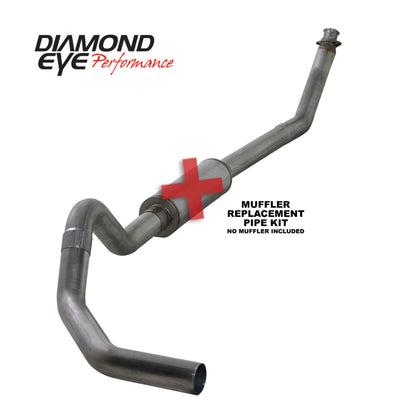 Diamond Eye KIT 4in TB MFLR RPLCMENT PIPE SGL SS: 98.5-02 DODGE CUMMINS 5.9L Diamond Eye Performance