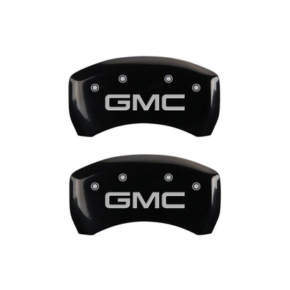 MGP 4 Caliper Covers Engraved Front & Rear GMC Black Finish Silver Char 2019 GMC Arcadia MGP