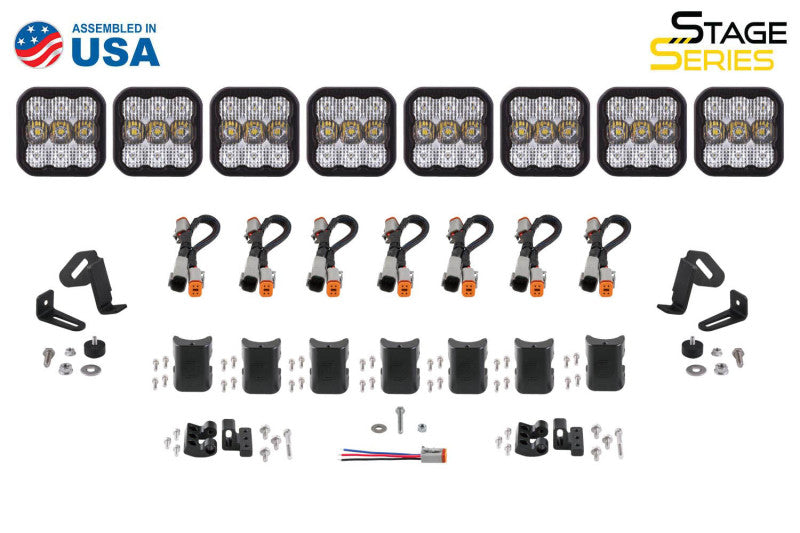 Diode Dynamics SS5 Pro Universal CrossLink 8-Pod Lightbar - Yellow Combo