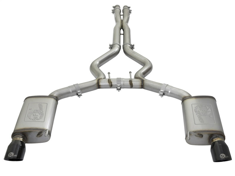 aFe MACHForce XP 3in 304 SS Cat-Back Exhausts w/ Black Tips 15-17 Ford Mustang GT V8-5.0L/V6-3.7L aFe