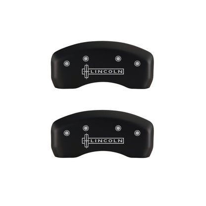 MGP 4 Caliper Covers Engraved Front & Rear Lincoln Red finish silver ch MGP