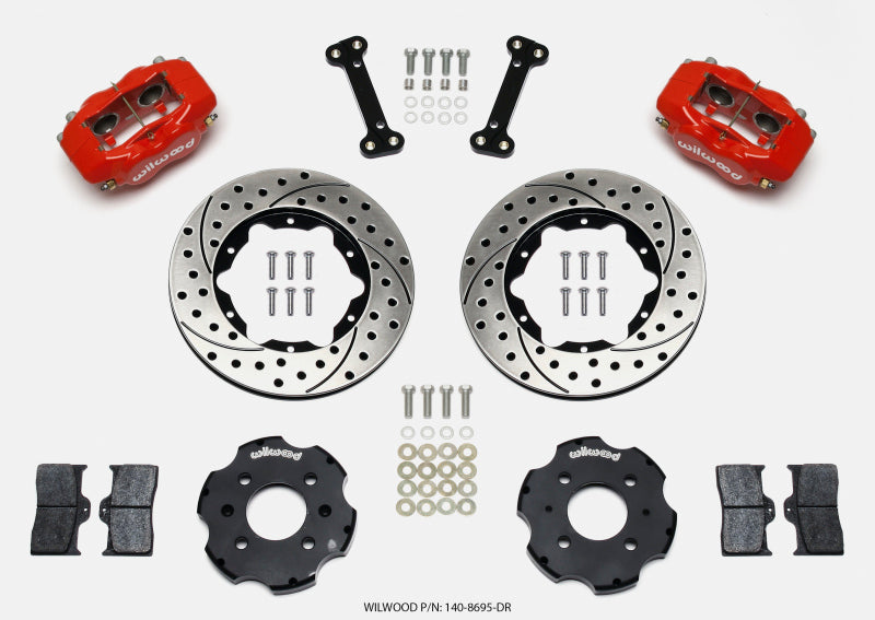 Wilwood Forged Dynalite Front Hat Kit 11.00in Drilled Red Integra/Civic w/Fac.240mm Rtr - eliteracefab.com