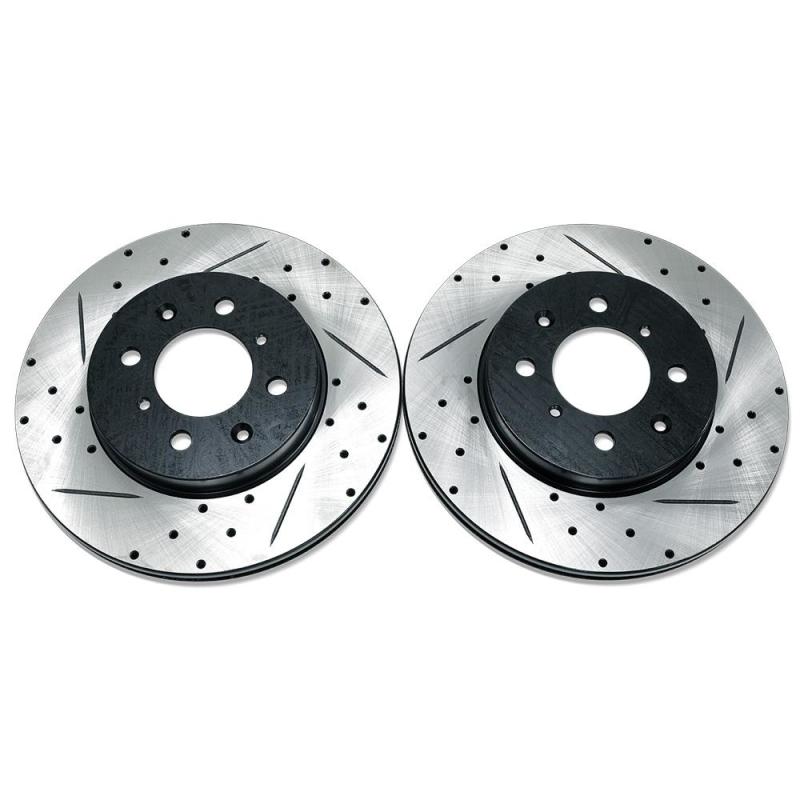 BLOX Racing 90-01 Acura Integra (Excl Type-R) Front Slotted & Drilled Rotors - Pair BLOX Racing