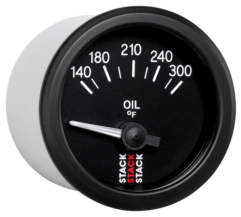 Autometer Stack 52mm 140-300 Deg F 1/8in NPTF Electric Oil Temp Gauge - Black ST3210