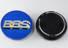 Load image into Gallery viewer, BBS Center Cap 70.6mm Blue/Gold (4-Tab) - eliteracefab.com