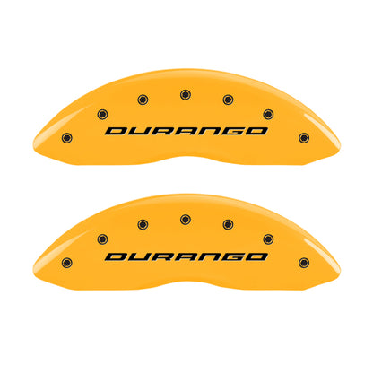 MGP 4 Caliper Covers Engraved Front & Rear Durango Yellow Finish Black Char 2007 Dodge Durango MGP