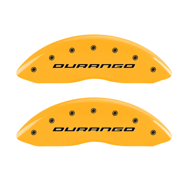 MGP 4 Caliper Covers Engraved Front & Rear Durango Yellow Finish Black Char 2007 Dodge Durango MGP