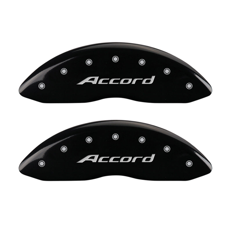 MGP 4 Caliper Covers Engraved Front Accord Engraved Rear Accord Black finish silver ch MGP