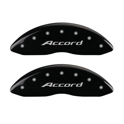 MGP 4 Caliper Covers Engraved Front Accord Engraved Rear Accord Black finish silver ch MGP